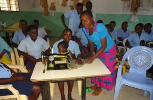 Tr Elizabeth is Dama's dressmaking instructor. She is dedicated in her work, empowering the young mothers to learn the skill so that they can earn a living for themselves.