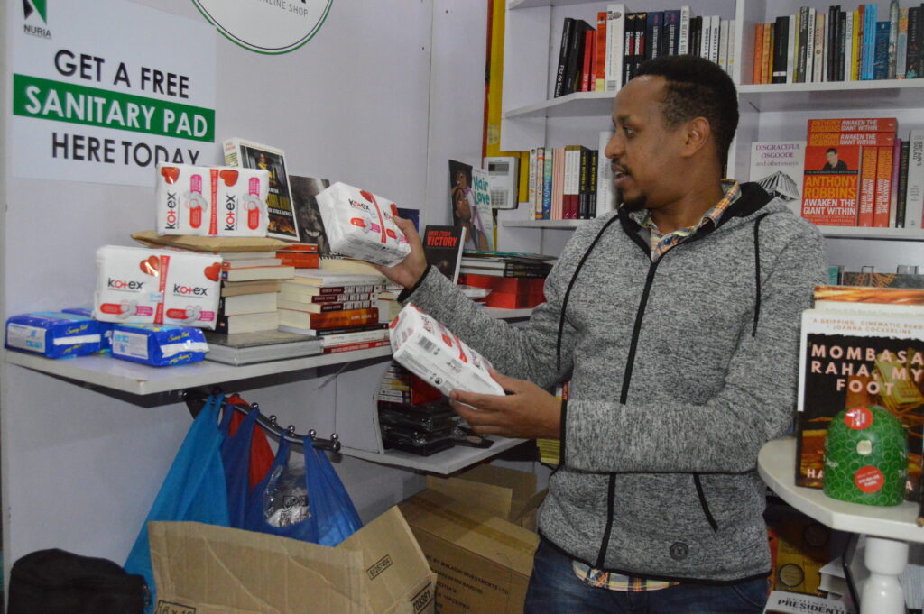 Abdullahi Bulle stocks sanitary pads and offers them to any woman in need for free.