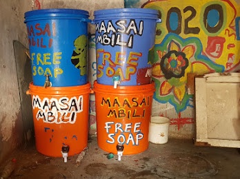 containers for storage of the soap before distribution